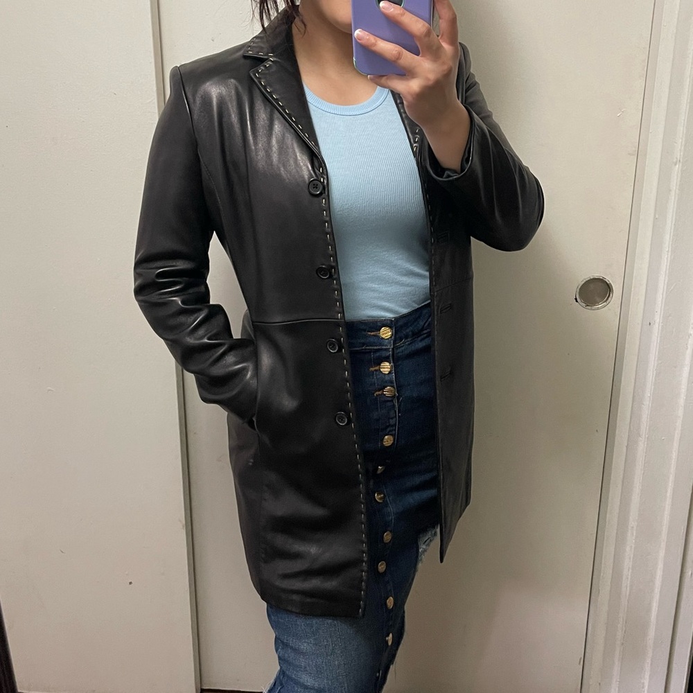 Gorgeous Soft Leather Blazer Coat. Petite. XS!